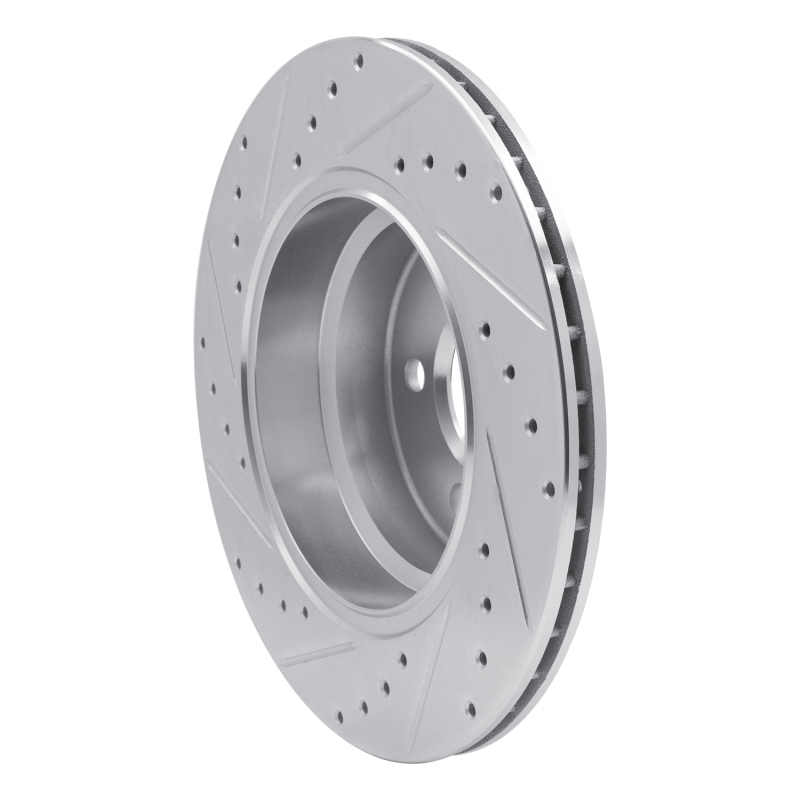 BMW X5 Brake Rotor (1) - Rear Right - R1 Concepts - Drilled & Slotted - Silver - `02-`06